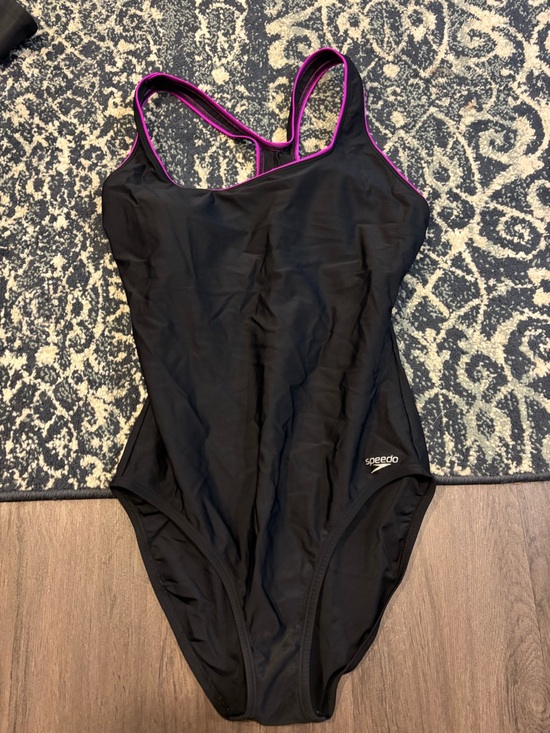 Speedo Other - Speedo Black One-Piece Swimsuit with Pink Trim